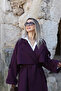 Burgundy Standard Size Polyviscose Trench Coat - 4