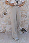 Stone Gabardine Elastic Waist Pants - 2