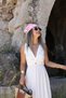 White Back Tie Detail Dress - 3