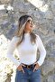 Ecru Mock Neck Long Sleeve Blouse