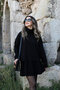 Black Standard Size Turtleneck Ribbed Skirt Set - 6