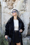 Black Standard Size Fur Coat - 2