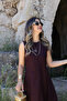 Burgundy Zero Sleeve Pencil Dress - 4