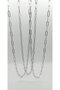 Silver Color Paperclip Necklace (60+5 cm) - 3