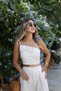 Beige One-Shoulder Trouser Suit - 6