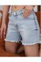 Women's Ice Blue High Waist Lycra Tassel Jeans Shorts Summer Jean Shorts - 4