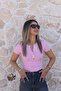 Pink Short Sleeve Buttoned Blouse - 2