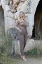 Dark Khaki Fabric Trousers with Flat Front - 2
