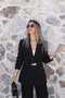 Black Button-Down Blazer Suit - 2