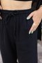 Black Natural Linen Trousers - 7