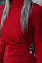 Red half fisherman stone embroidered dress - 4