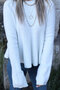 White Standard Size Long Sleeve Glitter Sequin Sweater - 3