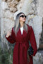 Claret Red Lined Cashmere Coat - 4
