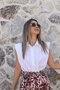 White Zero-Sleeve Padded Casual Shirt - 3