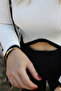 Cream Black Detailed Turtleneck Sweater - 8