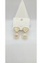 Mink Color Pearlescent Heart and Pearl Earrings - 2