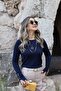 Navy Blue Standard Size Sleeve Drop Sweater