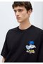 M0613288-900 Vinly Culture Club Printed T-Shirt Men's T-Shirt Black