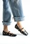 Feles derlik studded detail women's ballet flats - black - 2