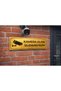 Camera Area Monitored Gold Metal Warning Sign 7X20 cm – Security