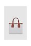 Canvas Faux Leather Detailed Satin Lined Crossbody Bag - 2