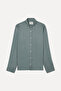 Men's Brown Slim Fit Long Sleeve Linen Shirt - 6