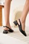Women's Matte Black Heeled Shoes Tr08Ms35K - 4