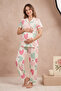 Shirt Collar, Front Buttoned, Short Sleeve, Printed Maternity and Postpartum Pajama Set
