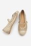 Women's Hand-Knitted Strappy Mary Jane Casual Ballerinas Olisa Gold - 9