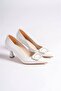 Women's White Heeled Shoes Tr12Ms07B - 8