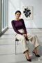 Women's Purple Slim Fit Long Sleeve Blouse