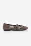 Women's Hand-Knitted Strappy Mary Jane Daily Ballet Flats Olisa Platinum - 3