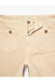 High Waist Cotton Wide Short Leg Pants with Pocket Detail - Culotte Jeans - 8