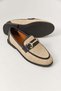 Women's Black Mink Straw Upper Loafer with Belt Detail - 4