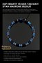 Natural Stone Bracelet, Blue Hematite Cube and Black Agate Bracelet, Adjustable, Men's Bracelet, Women's Bi