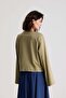 Women's Khaki Wide Sleeve Oversize Printed T-Shirt 31100 - 2