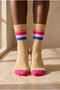 Women's Colorful Striped Socks Powder - 2