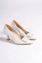 Women's White Heeled Shoes Tr12Ms07B - 8