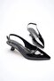 Women's black patent leather low heel shoes tr20ms04e - 3