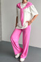 Women's Modal Fabric Short Sleeve Scarf T-Shirt Set 3196 - 4