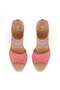 Women's Pink Wedge Heeled Espadrille Sandals - 5