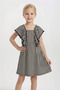 Girl's Striped Short-Sleeved Dress