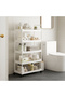 5-Layer Rolling Storage Trolley with Lockable Wheels Storage Cart with Handles for Kitchen Bathroom - 3