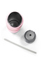 Powder Heart Patterned Thermos with Straw and Direct Drinking Steel Thermos 800 ml 38592 - 8