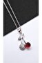 Steel Necklace with Cherry Branch Figure