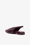 Giselle Burgundy Leather Women's Heeled Ballerinas - 3