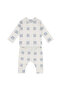 Organic Cream Plaid Floral Pattern Cuffed Long Sleeve Tshirt Pants Baby Girl Set - 2