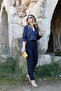 Navy Blue Flatolu Fabric Trousers - 3