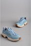 Seç 34142 Thick Sole Women's Sneakers Blue - 6