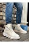 Ba0151 White Men's Style Sports Boots with Fur Inside and Laces